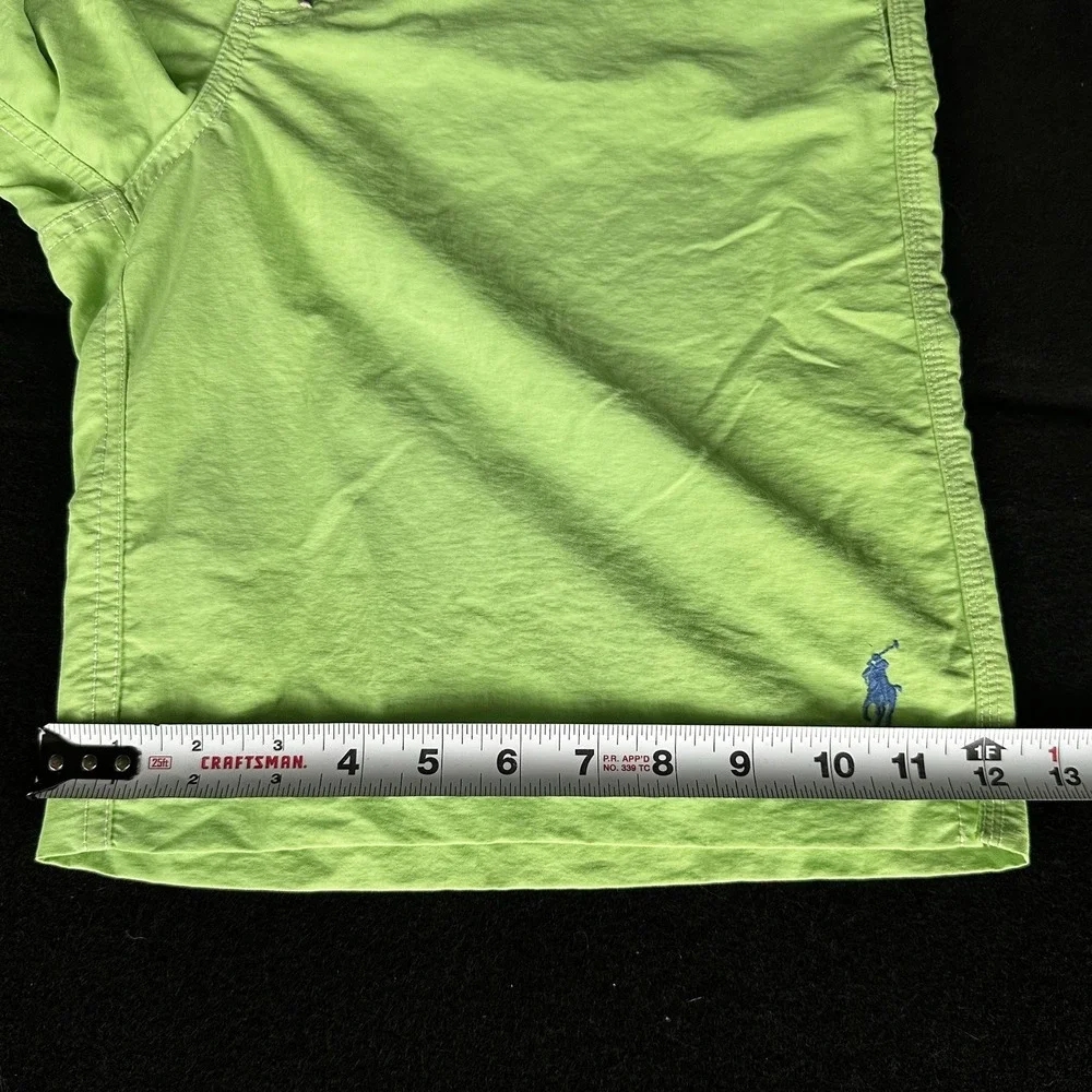 Polo Ralph Lauren Mens Swim Trunks Green Cargo Pocket Mesh Lined Size Small